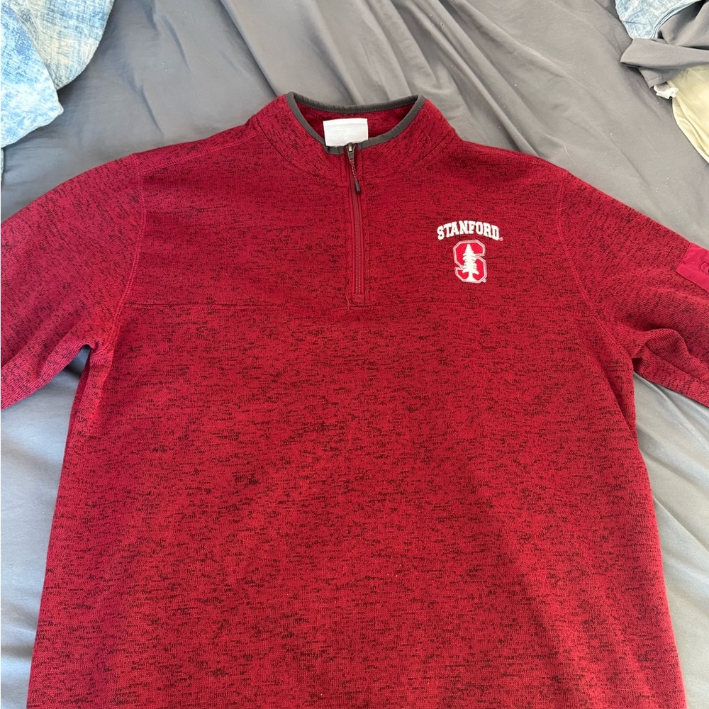 Stanford Kids' Red Quarter-Zip Shirt